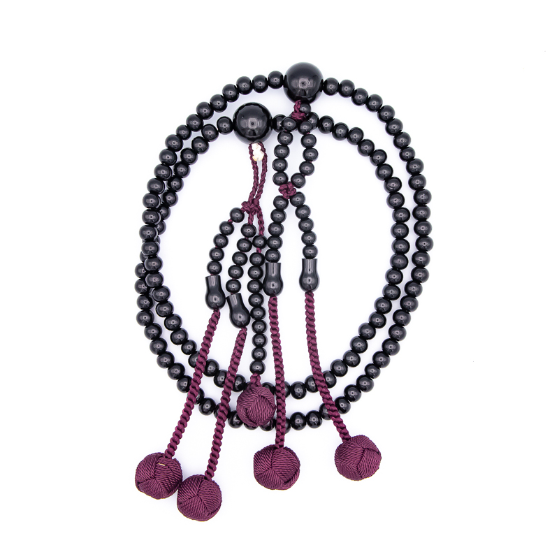 黒檀 紫 数珠 尺寸（大・男性向け） 木 カガリ梵天 創価学会念珠